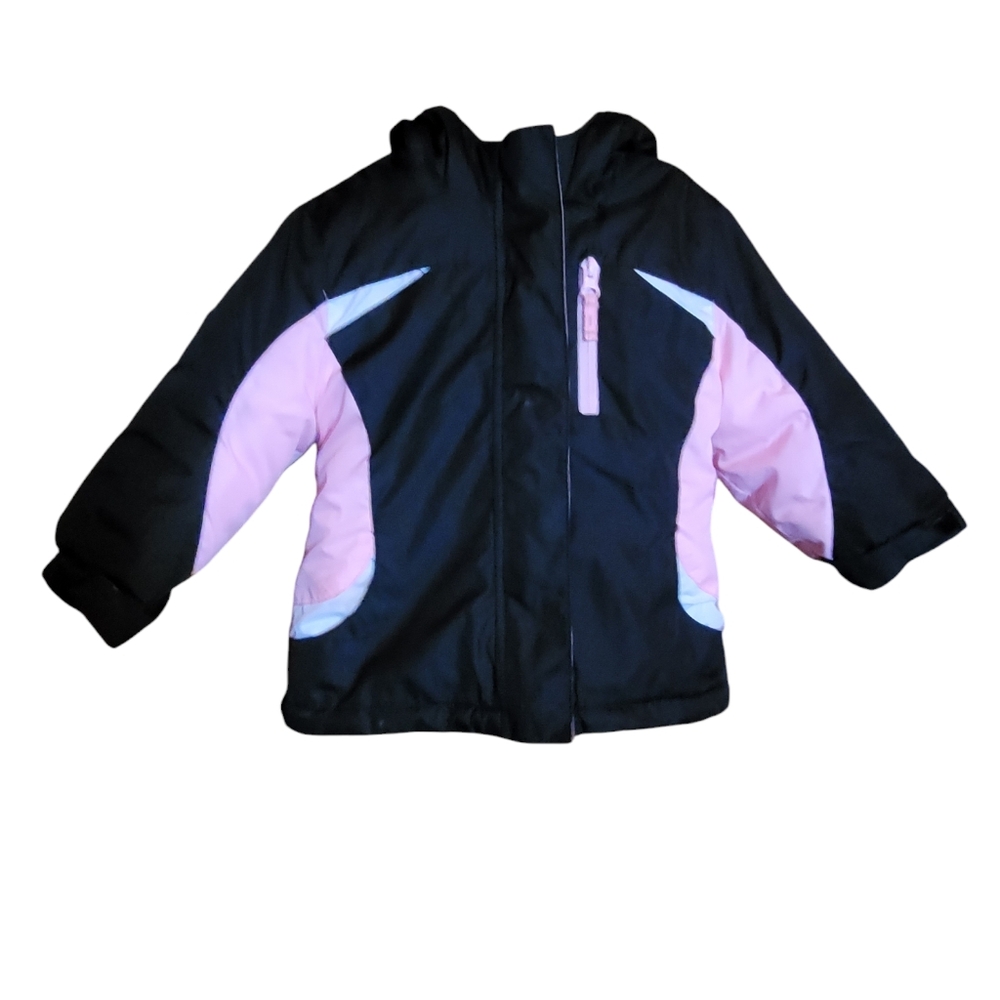 Healthtex Baby Pink Black Heart Pattern 3 in 1 Jacket Size 18 mos